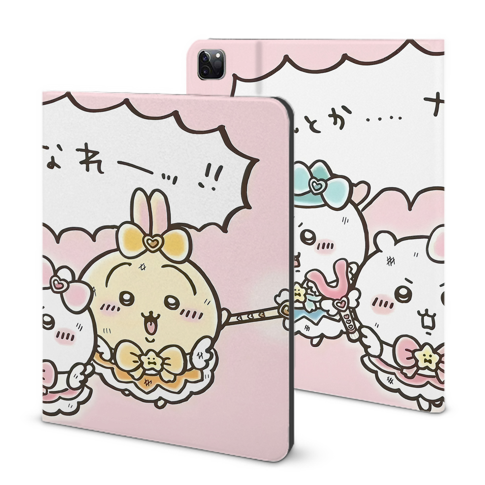 （画像用） ちいかわ Chii-kawa IPad ケース ブック型 PUレザー TPU 耐衝撃 軽量 薄型 ペン収納なし 全面保護 IPad 各モデル対応